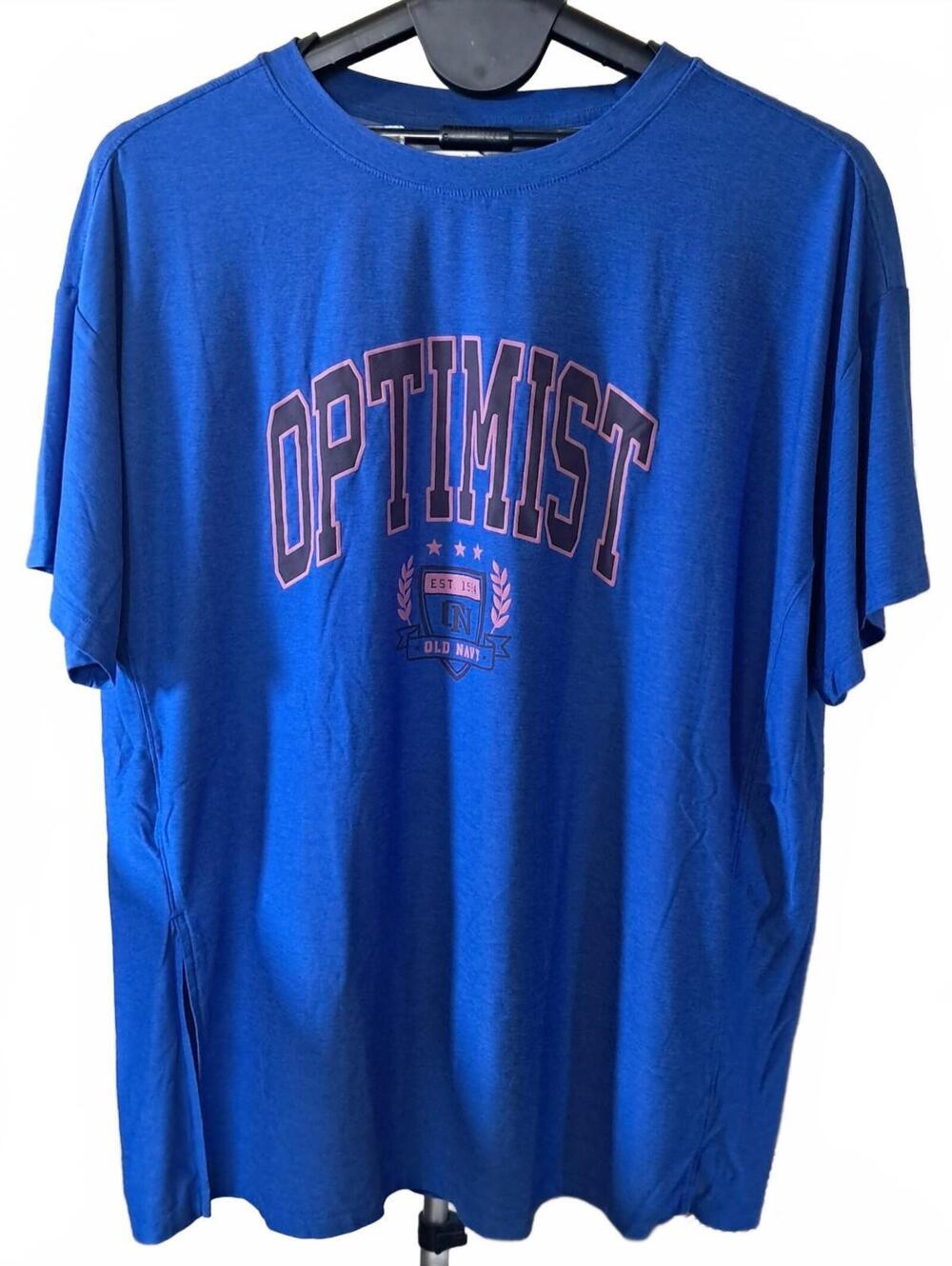 Old Navy Active Optimist Graphic Tee Women's XL Blue Go-Dry Crewneck